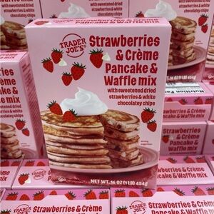 Trader Joe's Strawberries & Crème Pancake & Waffle Mix Delicious BB 2/16/2026